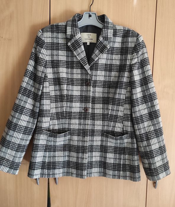 Marynarka z kaszmiru motyw krata 40/L