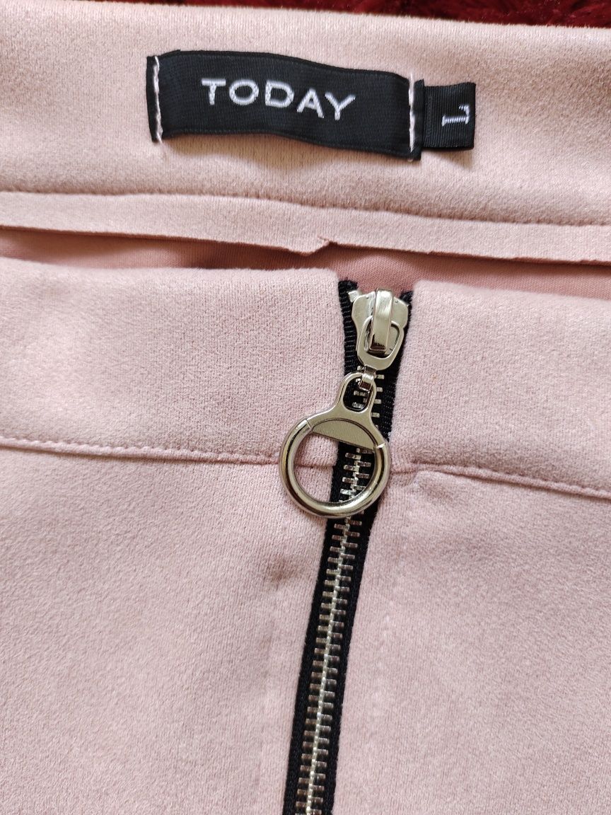 Замшева рожева міні-юбка бренду Today, розмір L