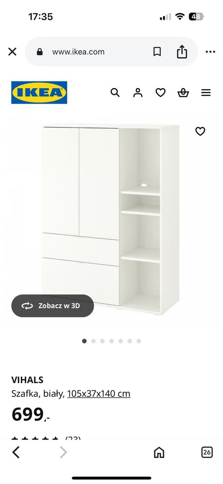 Drewniane łóżeczko dziecięce + szafka Ikea Vihals