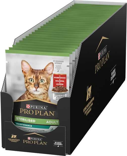 26 шт Влажный Корм Для Стерилизованных Pro Plan Sterilised с Говядиной
