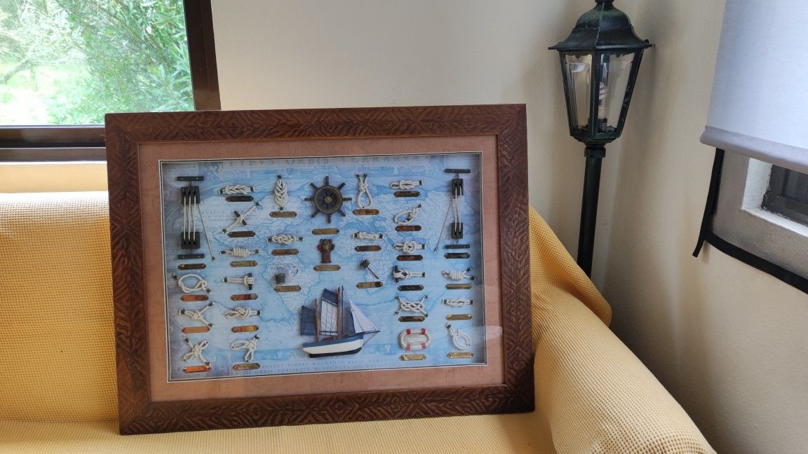 Quadro com nós da marinha