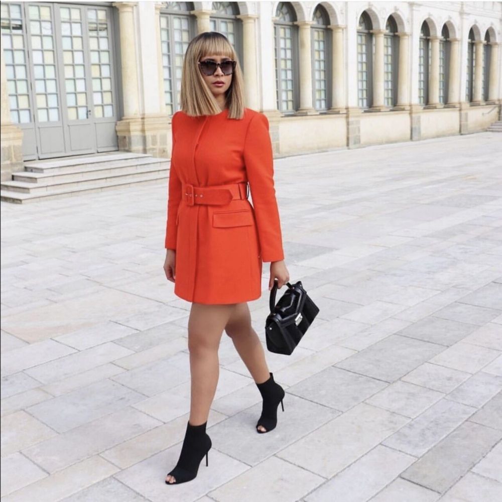 Zara marynarka sukienka pomaranczowa 38 M