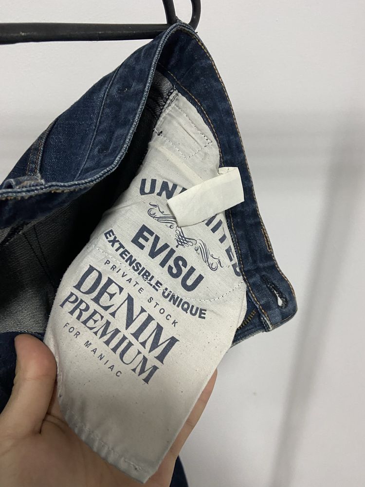 Evisu maniac джинсы большой лого принт чайка seagull штаны