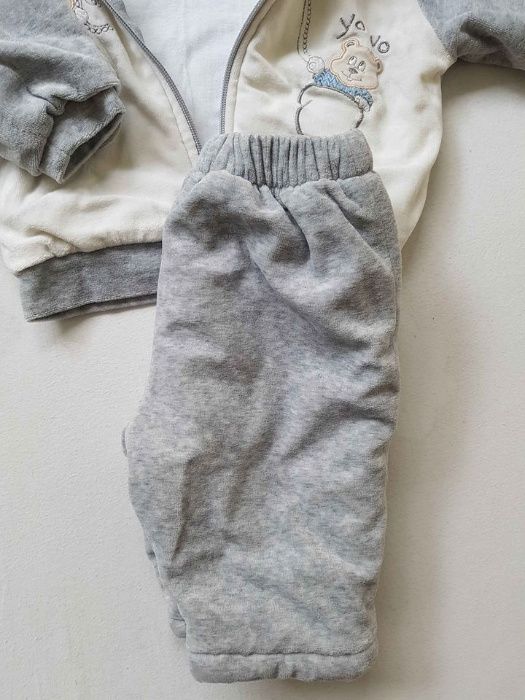 Dres niemowlęcy welurowy, bluza i spodnie niemowlę 6 miesięcy