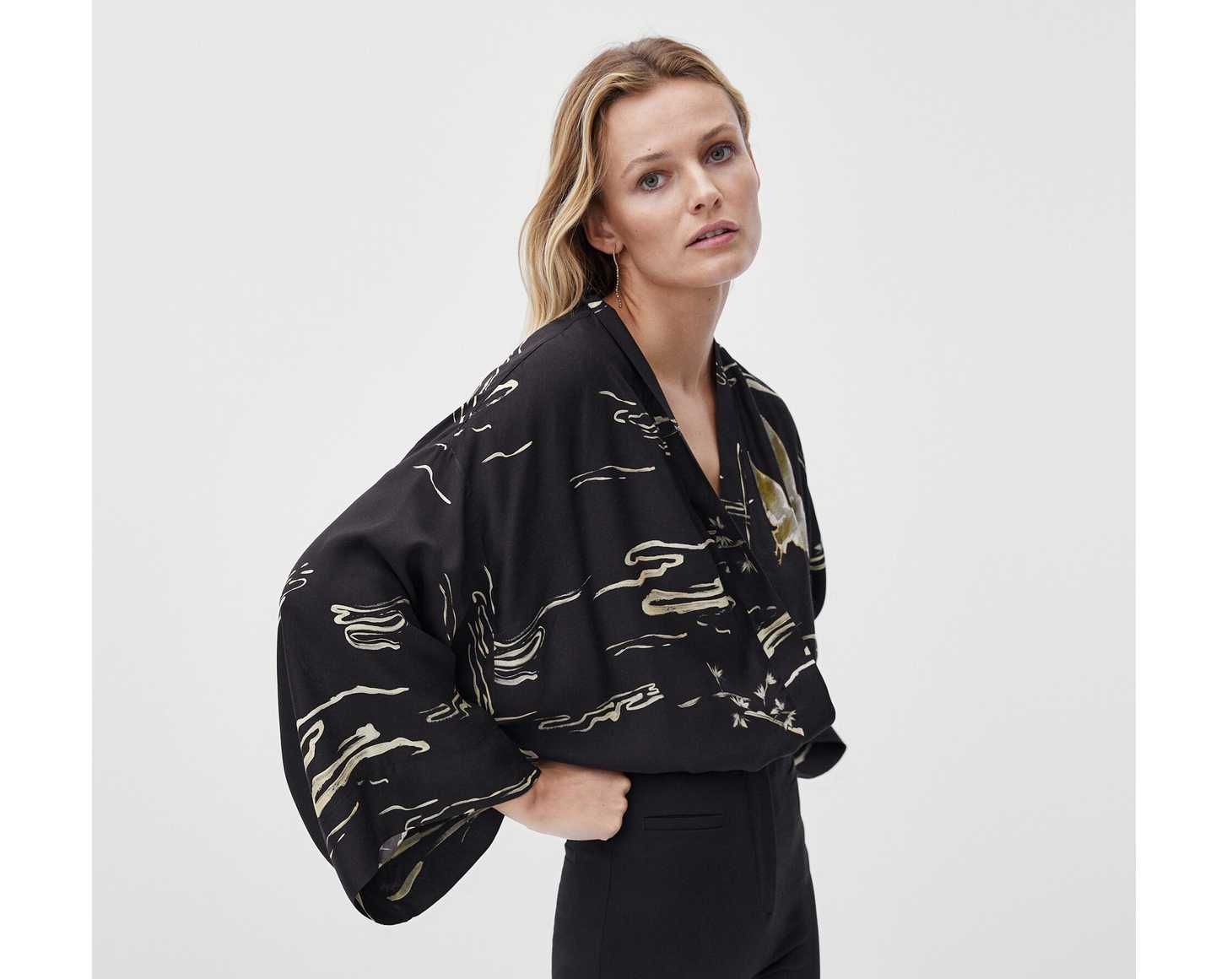 Massimo Dutti orientalna bluzka koszulowa M/L