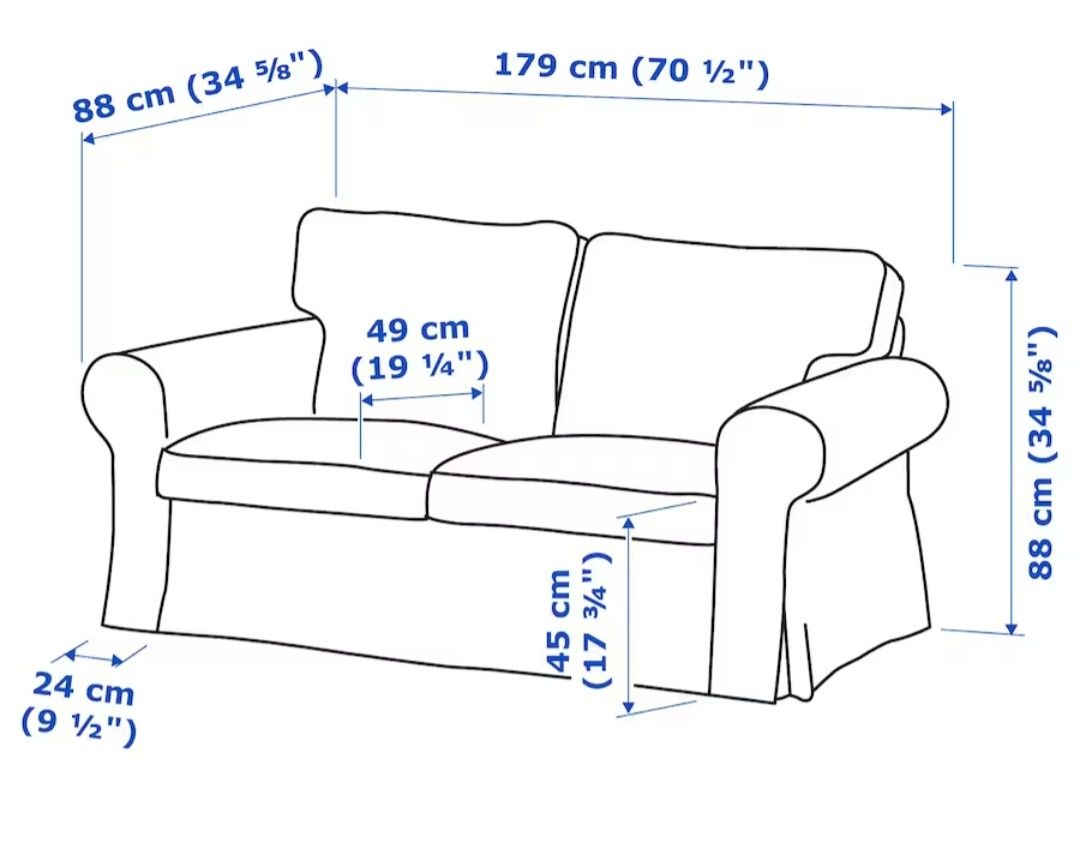 Sofa kanapa IKEA EKTORP 2-osobowa czerwona nierozkładana wygodna