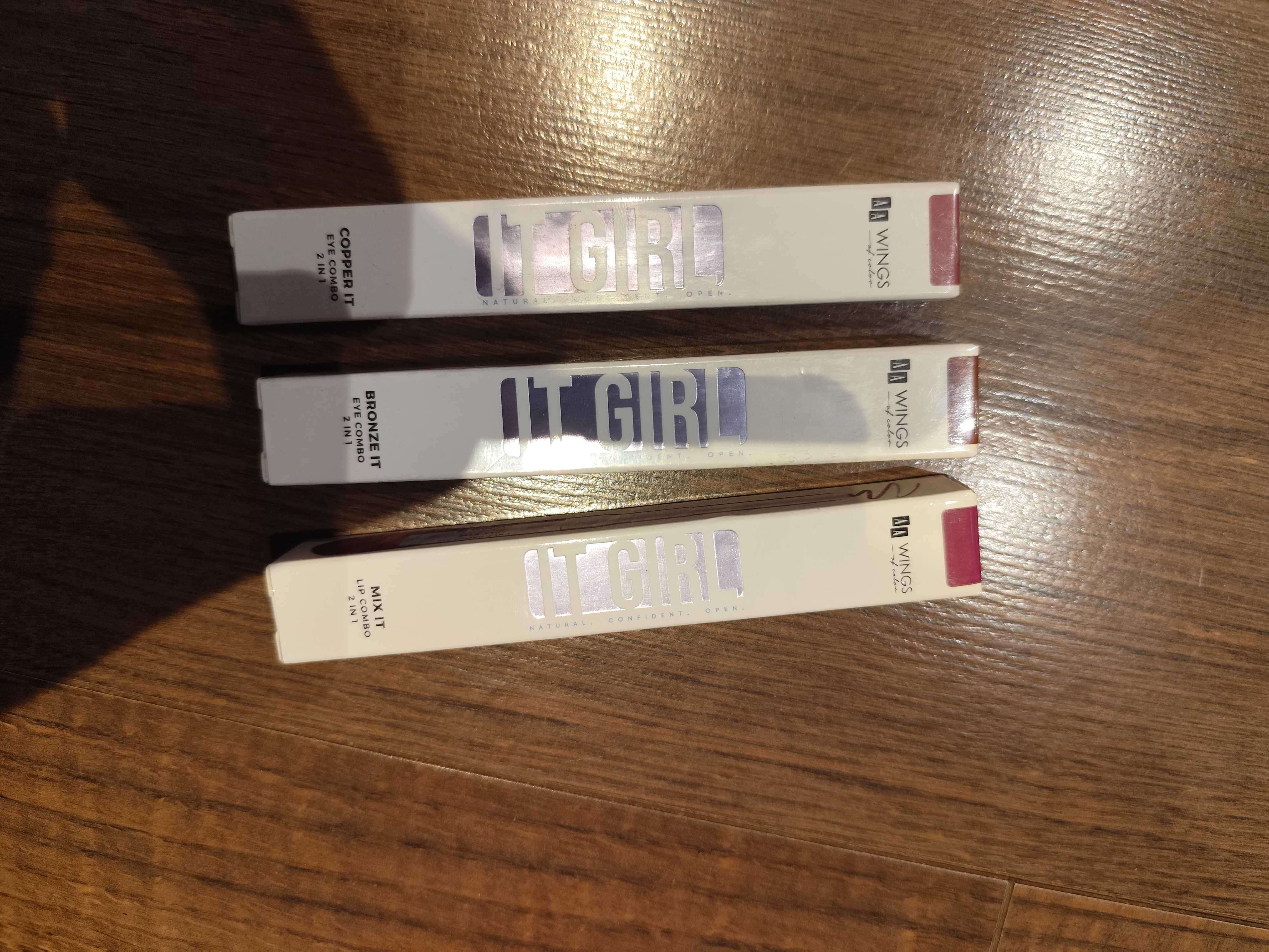 Dwa zestawy cieni do powiek AA Wings IT Girl plus lip combo gratis
