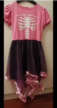Vestido Halloween Esqueleto menina