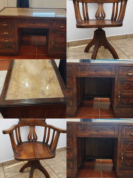 Mesa e cadeira Antigas (Séc.XlX-Como Novas)