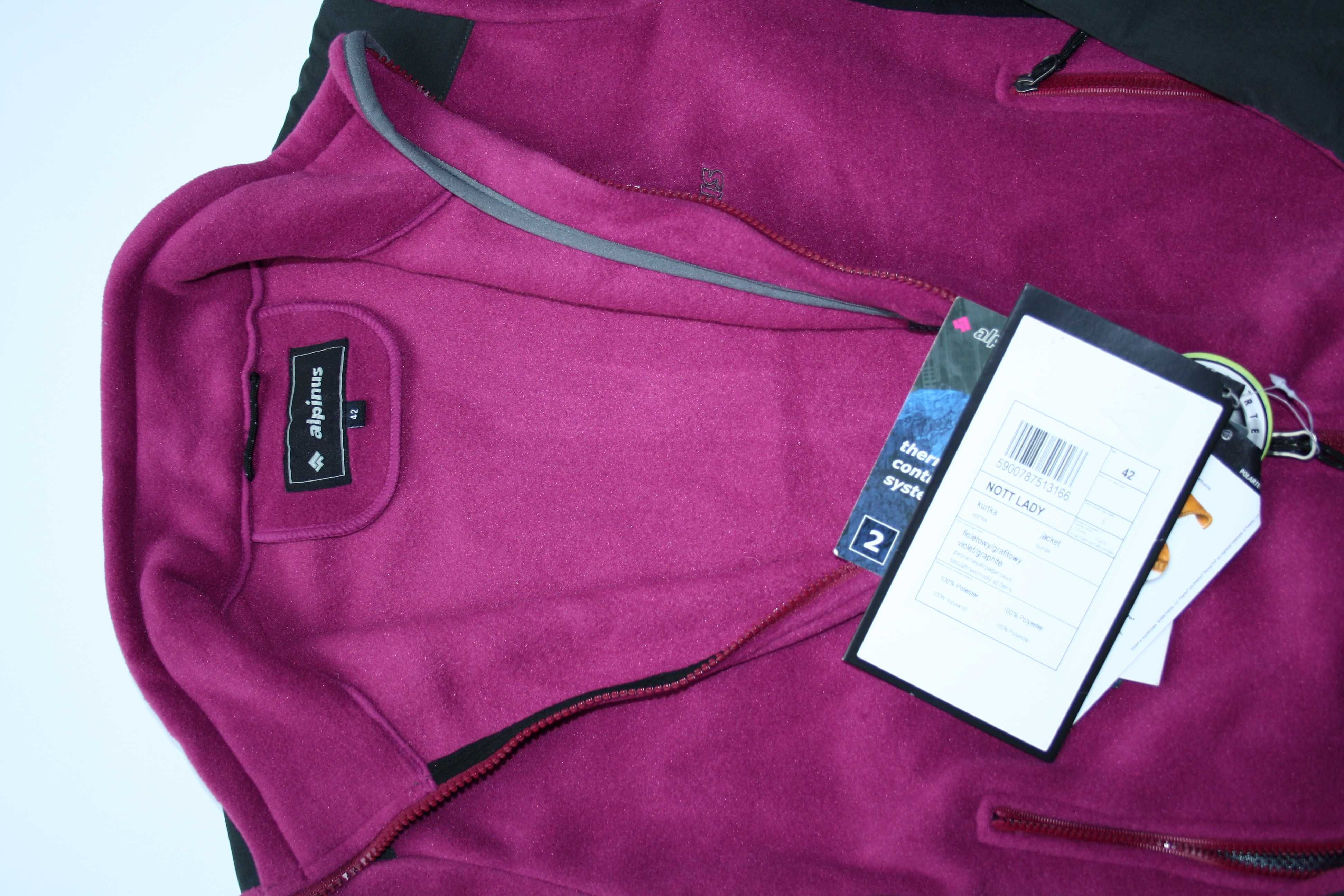 Damska kurtka polarowa ALPINUS NOTT LADY bluza XS 34 fiolet