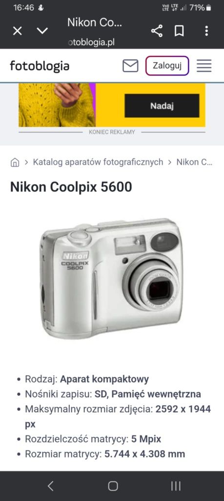 Aparat nikon e5600