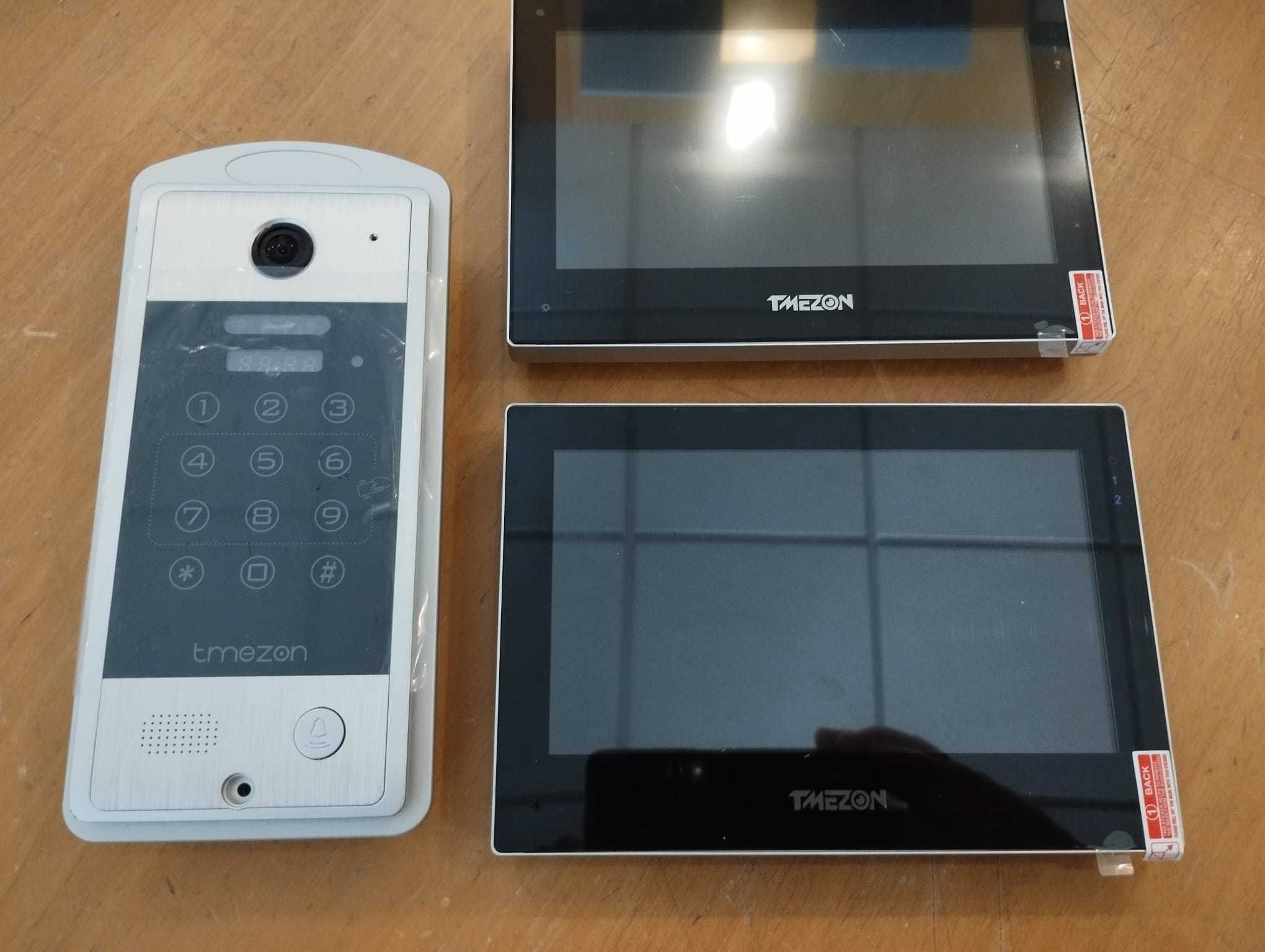 Kit Videoporteiro cores digital 4 fios TMEZON com 2 monitores