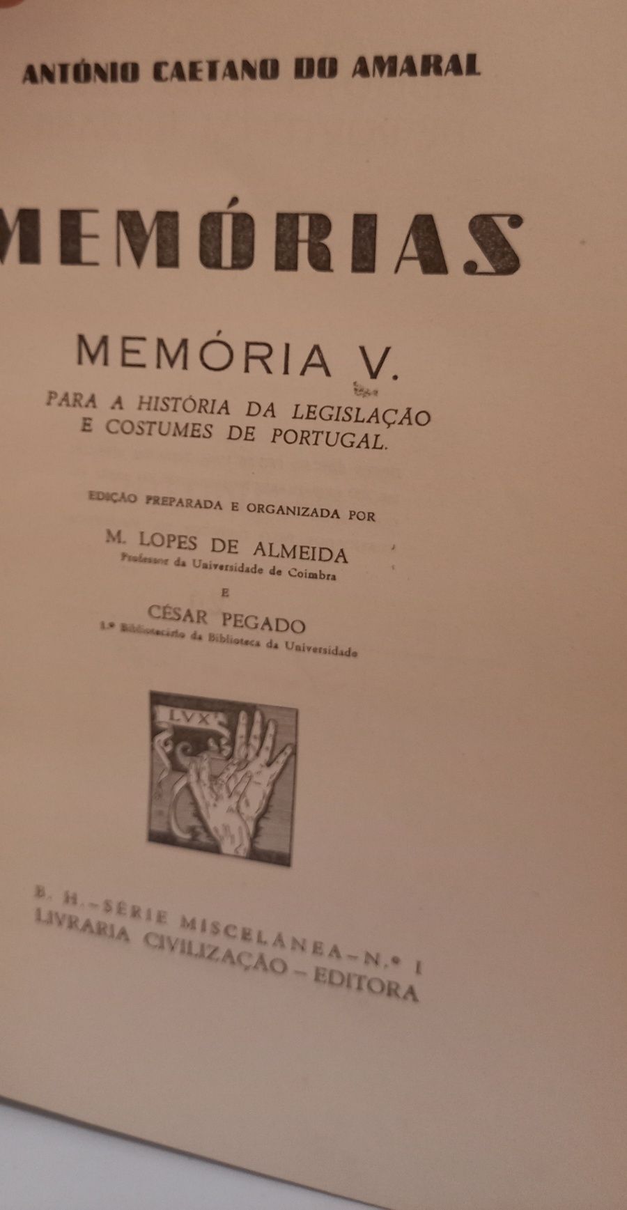 Livro "Para a História da Legislação e Costumes de Portugal " PORTES G