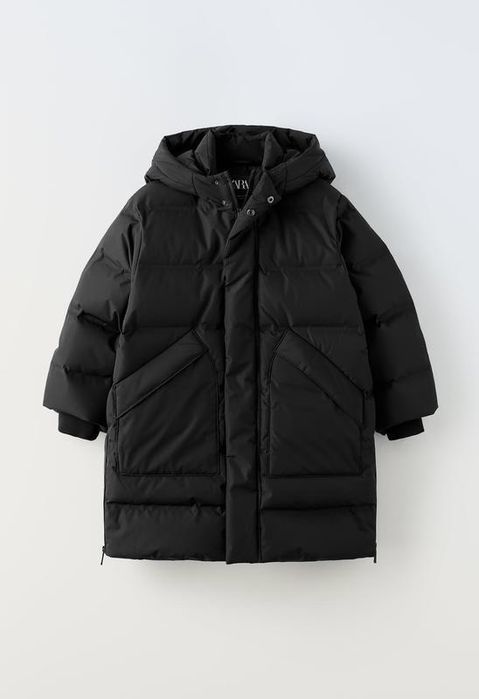 Водовiдштовхувальний пуховик iз пухово-пiр'яним наповнювачем zara