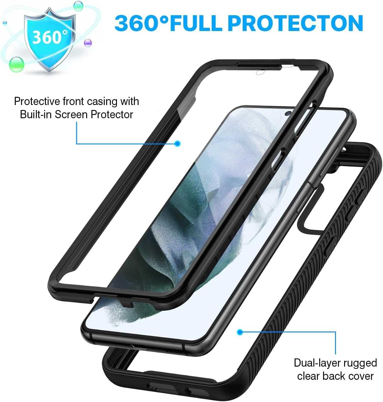 CENHUFO etui 360 do Samsung Galaxy S21 5G etui pancerne mocne