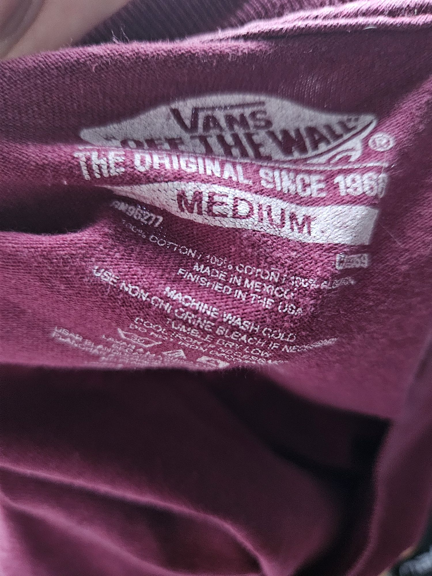 T-shirt bordowy męski Vans r M