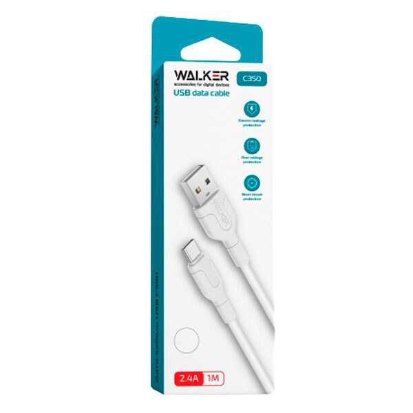 USB cable WALKER C350 Lightning black/ white