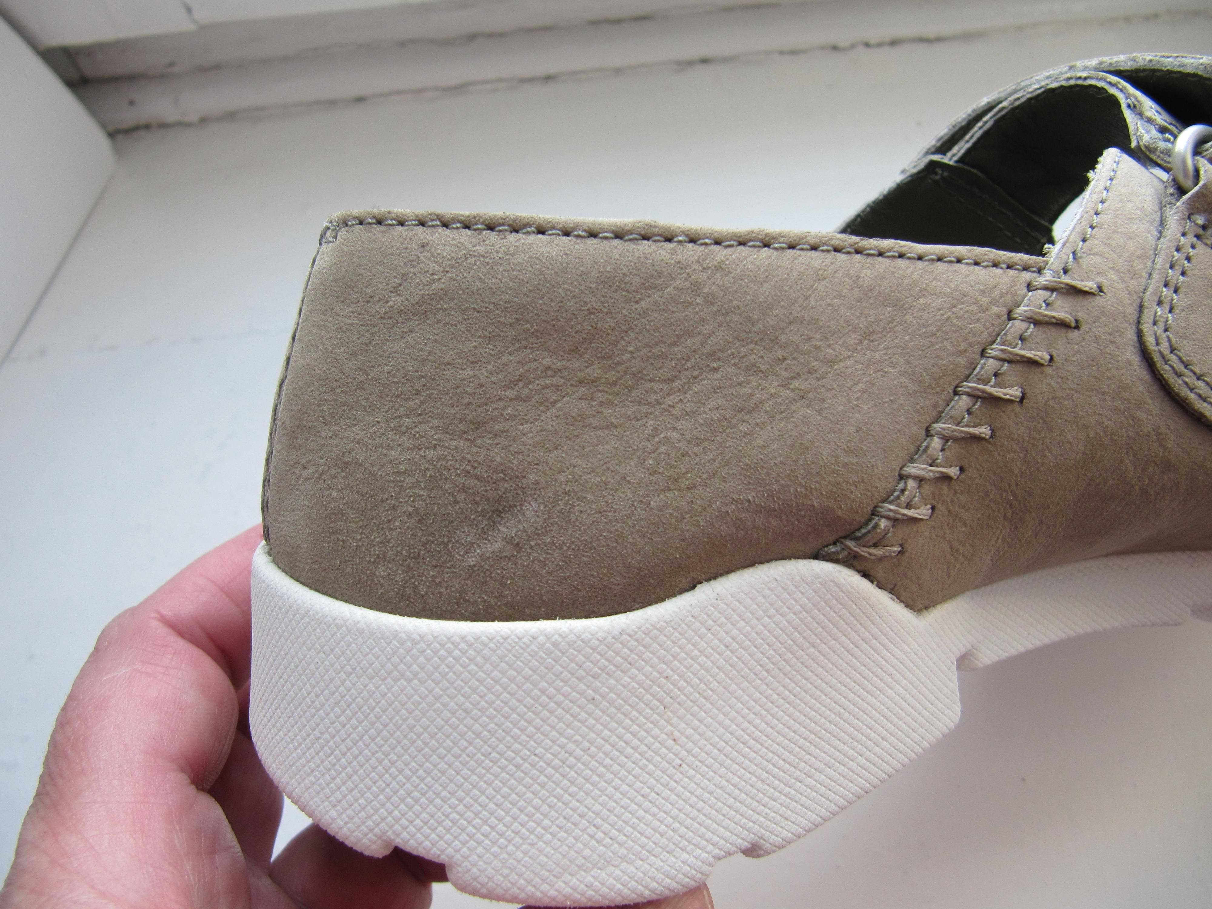 Мокасины туфли кожаные Clarks 23,8см