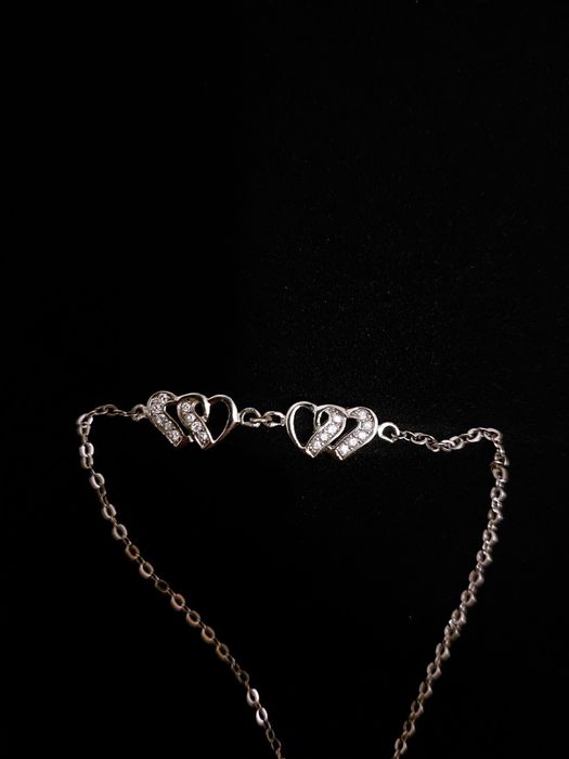 Bransoletka srebrna srebro 925 z serduszkami bransoletka srebrna yes