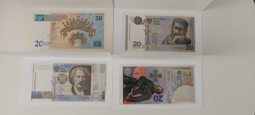 zestaw kolekcjonerskich banknotów