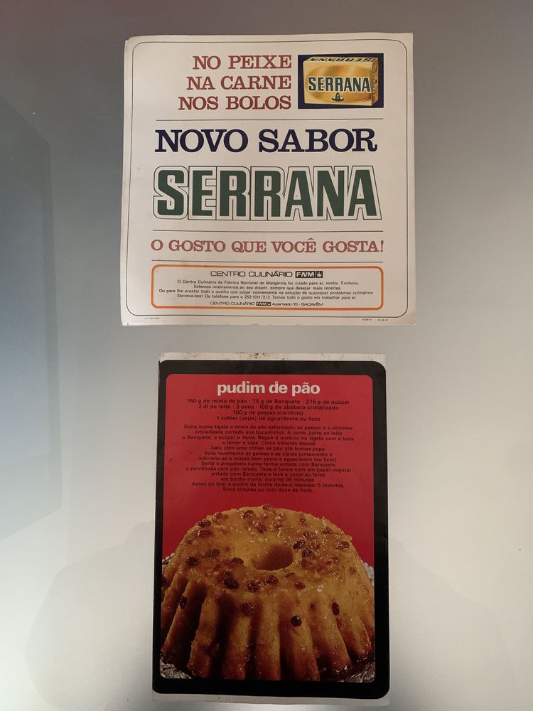 Folhetos anos 70 margarinas serrana e banquete