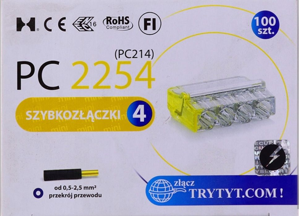 Szybkozłączka instalacyjna PC-2254 4x2,5mm Wago