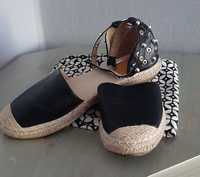 Espadryle damskie czarne 38