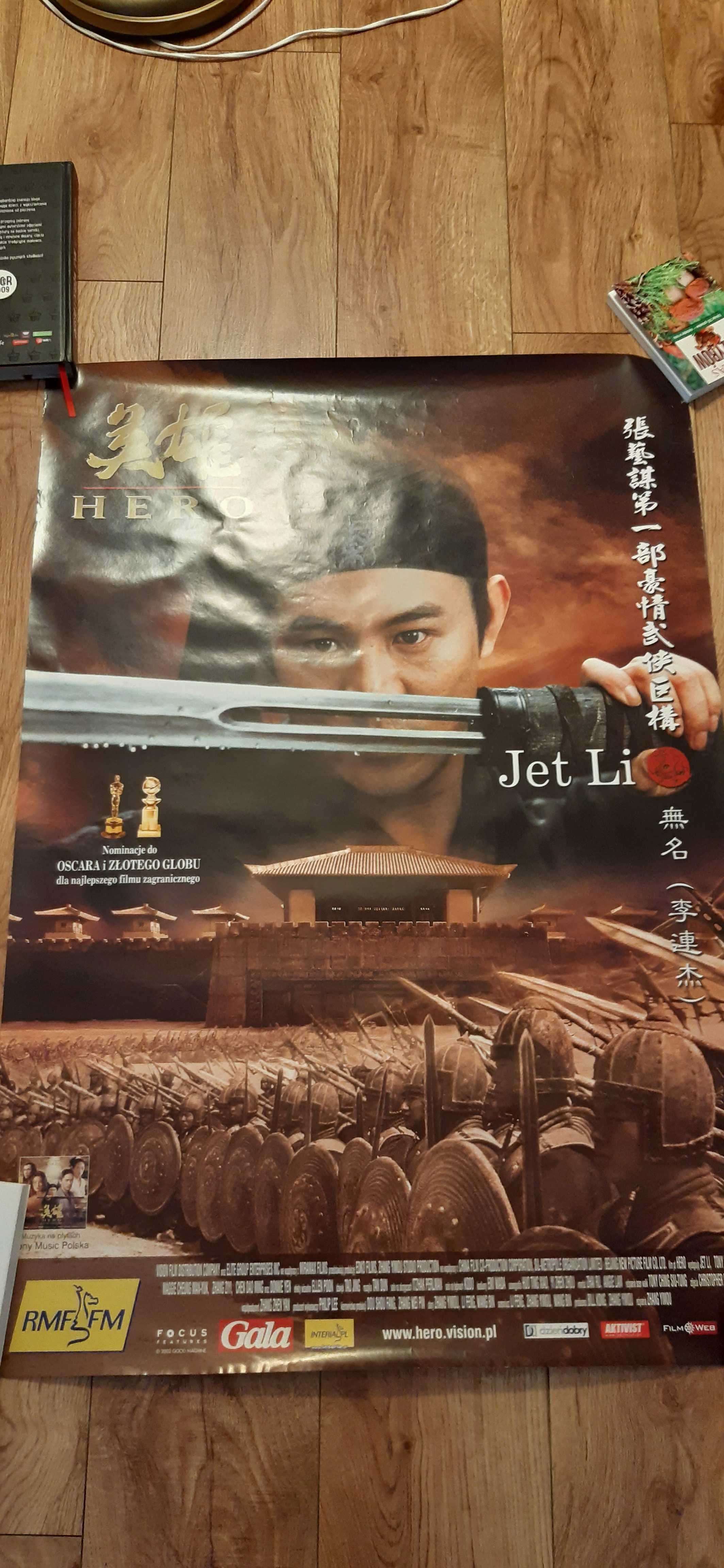 stary plakat filmowy Jet Li HERO dla kolekcjonerów