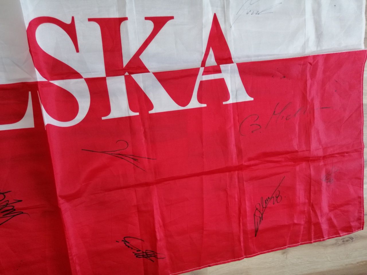 Falga kolekcjonerska kibic reprezentacja Polski piłka nożna autografy