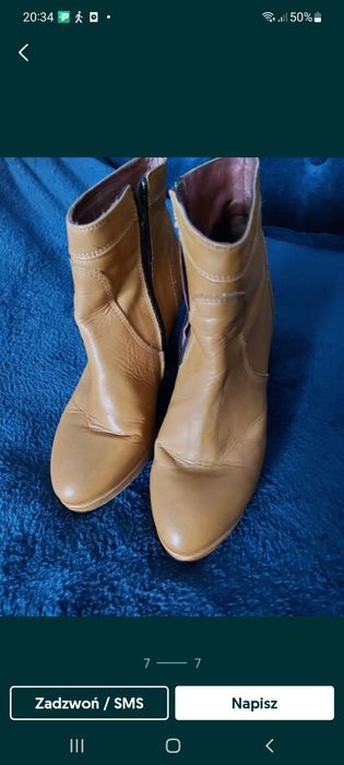 Buty damskie roz.39 Skóra.musztardowe