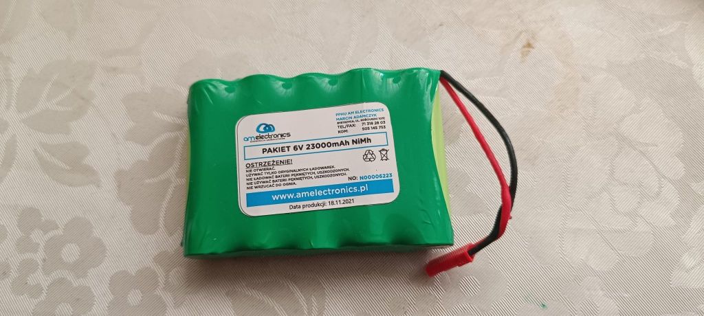 Akumulator do pojazdów zdalnie sterowanych. 23000mAh, 6V
Fabrycznie no