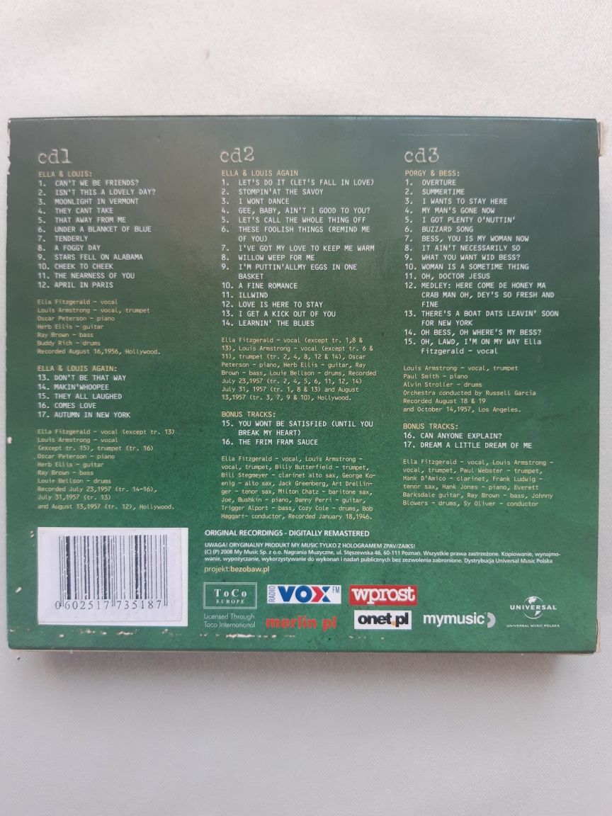 Ella Fitzgerald Louis Armstrong Classic Album 3 CD