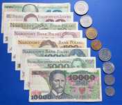 Banknoty PRL  zestaw 8 szt + Monety
