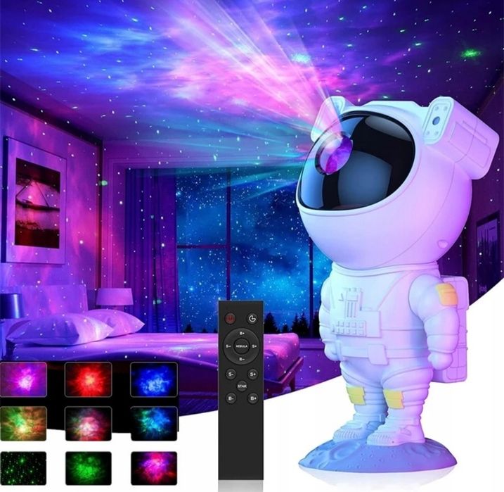 Lampka Projektor LED dla Dzieci - Rzutnik Gwiazd, Nieba i Planet