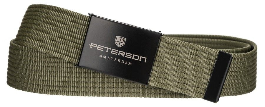 parciany pasek męski z czarną klamrą zaciskową - peterson