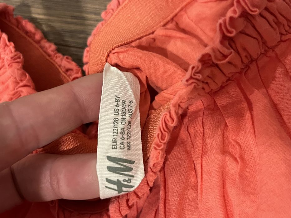 H&M spódniczka haftowana r. 122-128 na 6-8 lat koralowa