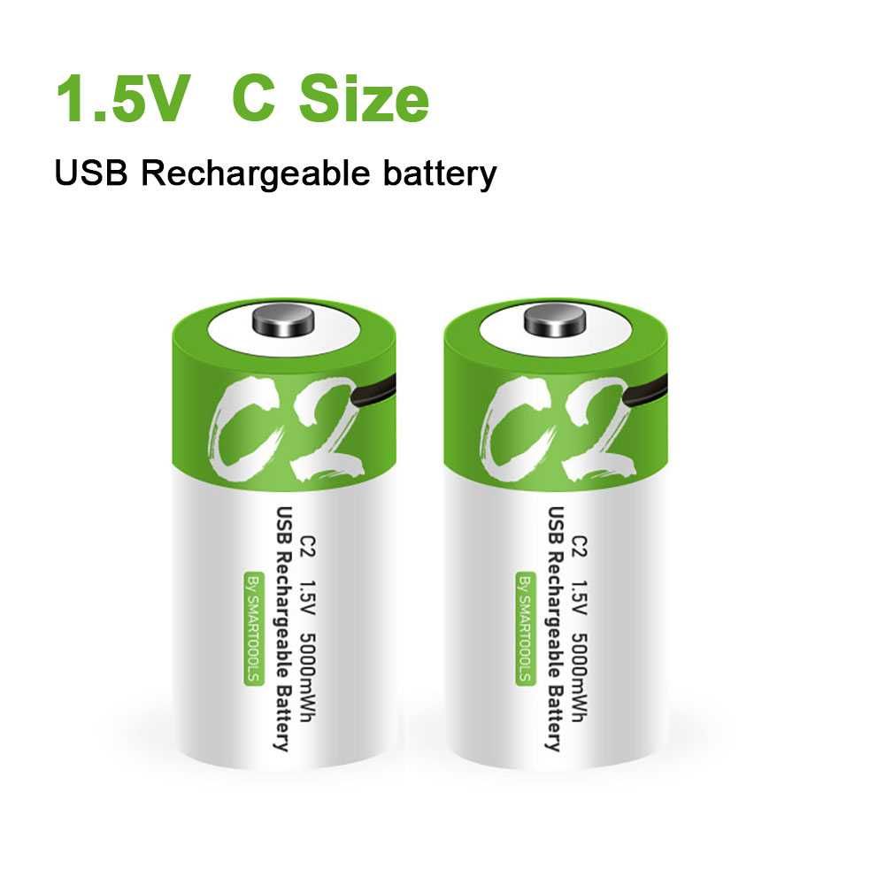 Батарейки 1.5V C Size-2шт новые