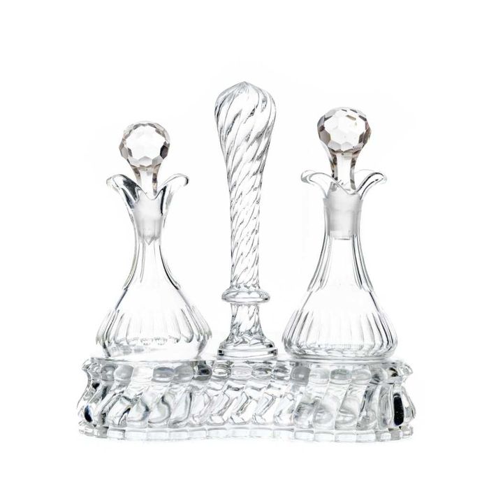 Galheteiro em Vidro e Prata