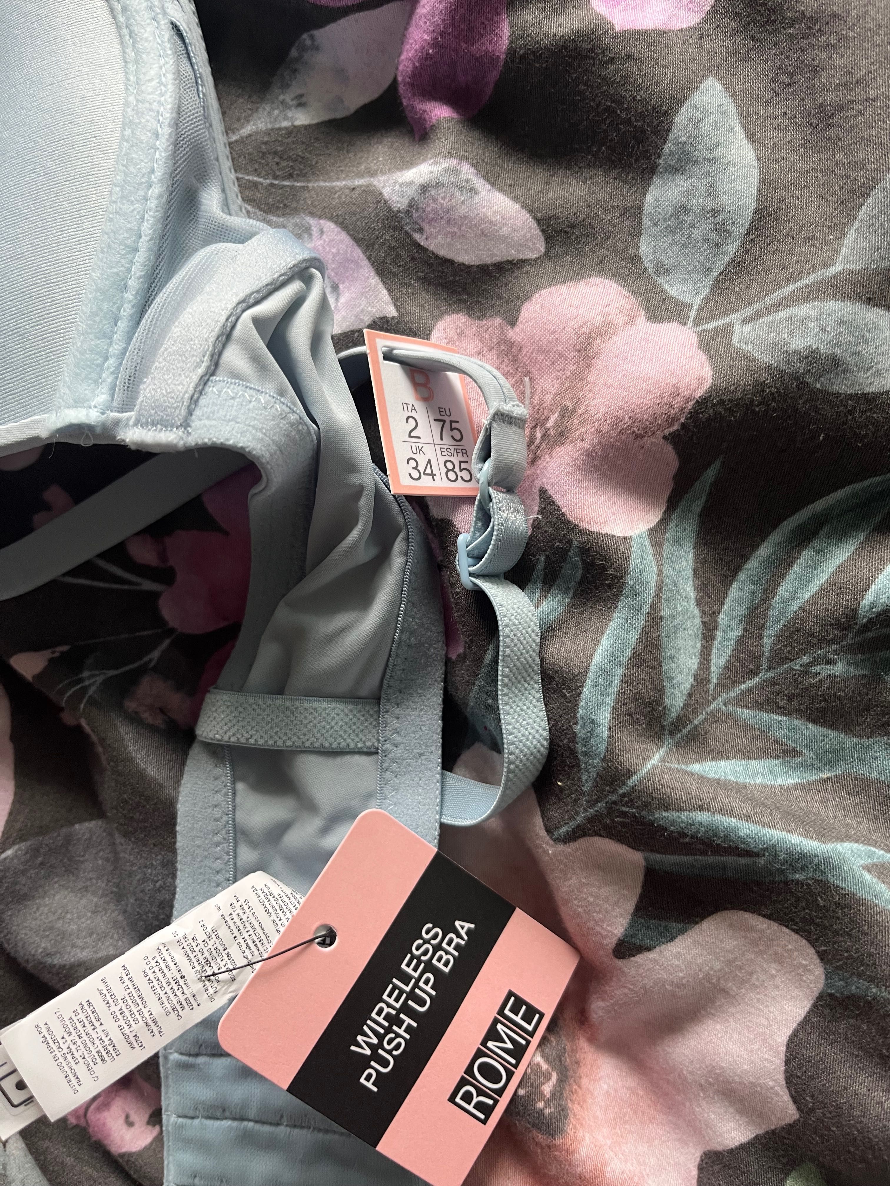 Tezenis 75B błękitny biustonosz bez fiszbin 
Nowy z kompletem metek