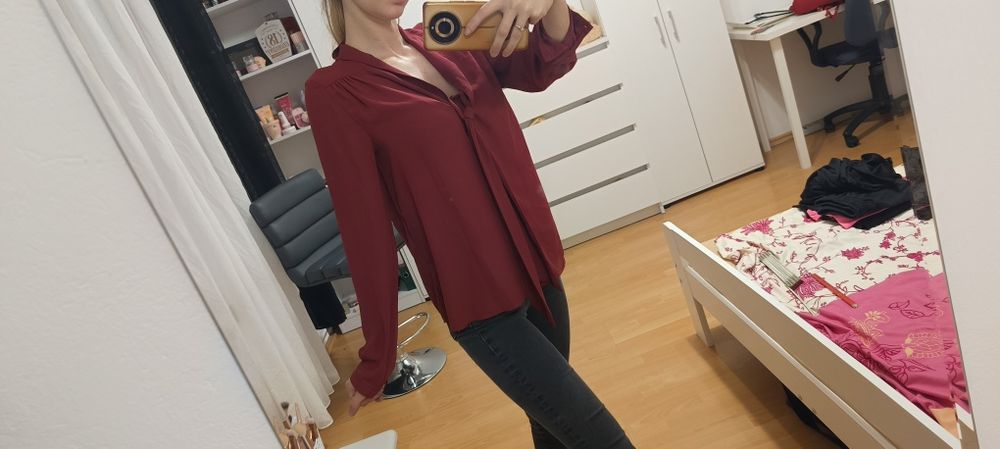 Koszula z długim rękawem elegancka wiązana 34 XS janina