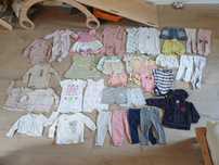 34szt paka ubranek r. 74 dziewczynki dużo ubrań wiosna lato H&M Sinsay