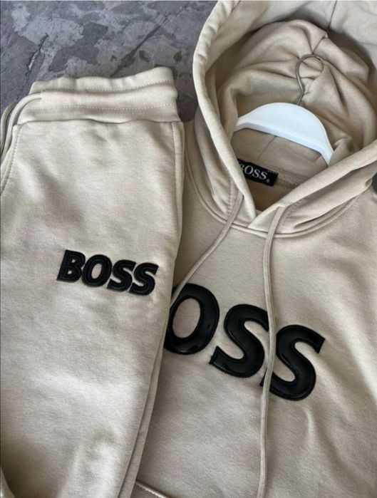 Спортивный костюм Boss на флисе (тёплый, зимний) балахон +штаны 54-56р