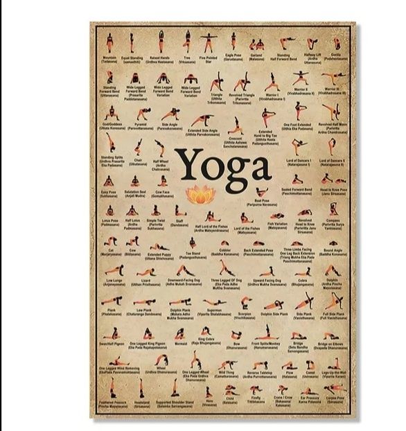 Plakat poster yoga medytacja cwiczenia 30x35 cm