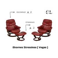 Бордове шкіряне крісло/реклайнер/пуф Stressless/шкіряні меблі з Європи