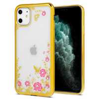 Back Case Diamond Flower Do Iphone 11 Pro Złoty