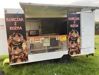Przyczepa gastronomiczna food truck kurczak z rożna