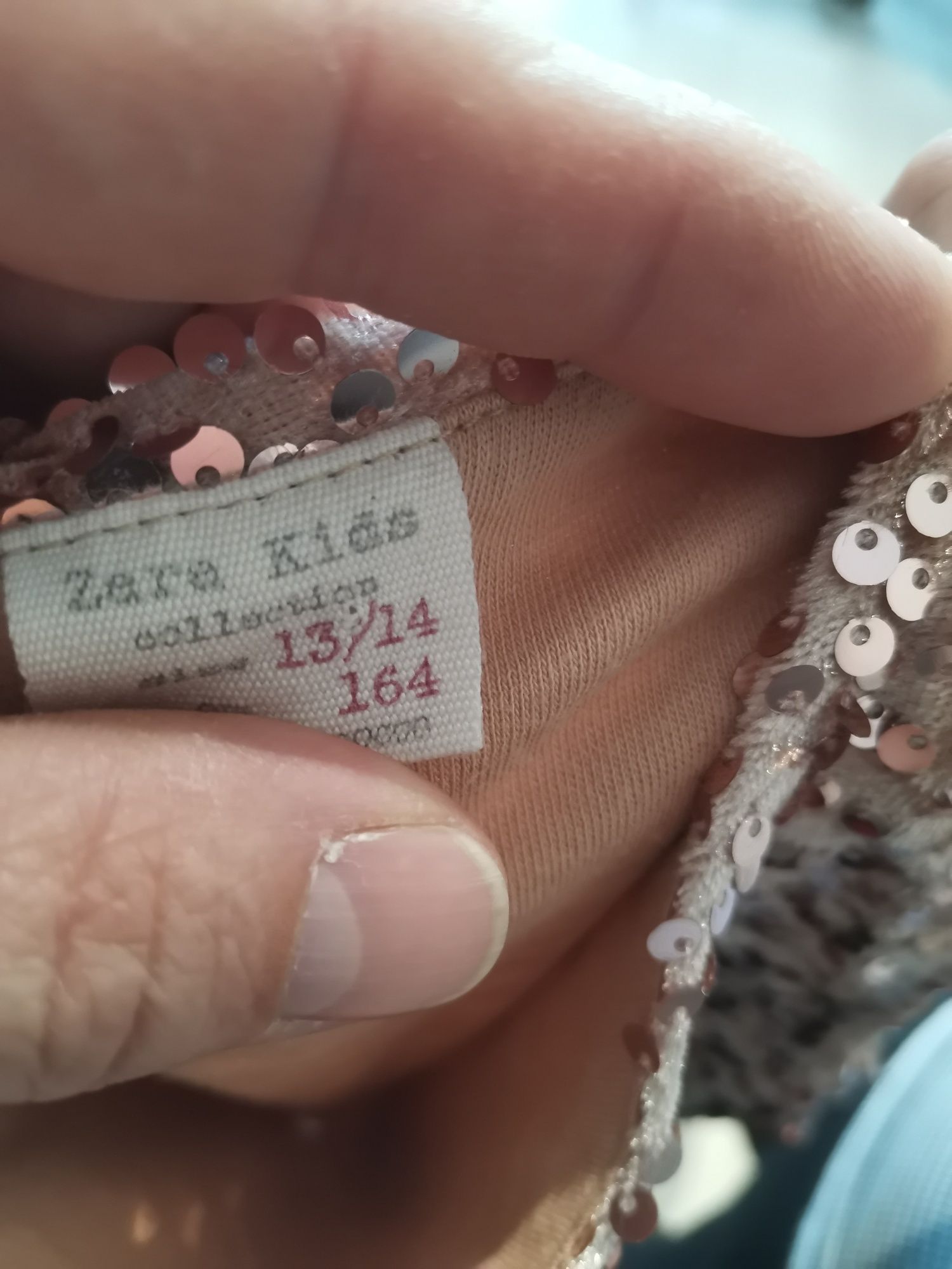 Sukienka dziewczęca cekinowa Zara rozmiar 164