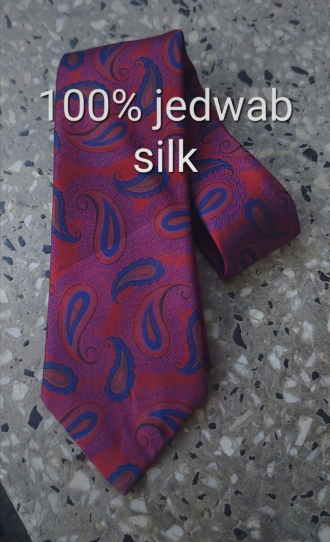 krawat jedwabny 100% jedwab silk wzory łeski
