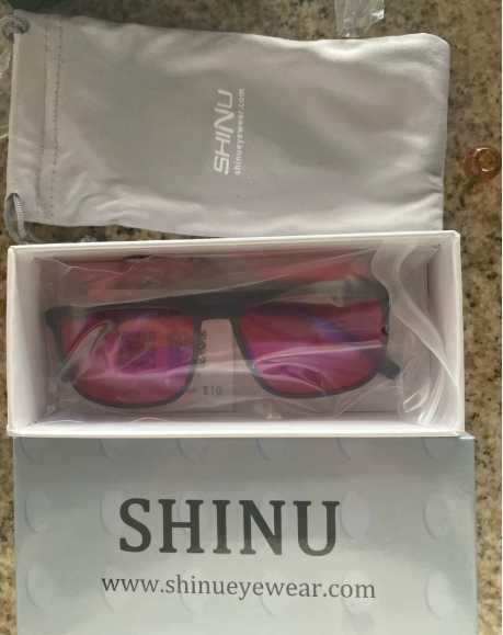 Óculos lentes vermelhas de bloqueio luz azul marca Shinu