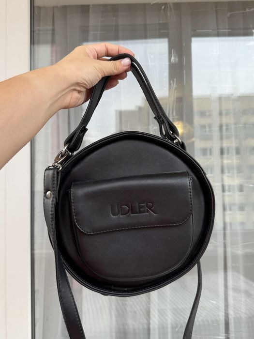 Сумка шкіряна чорна Udler